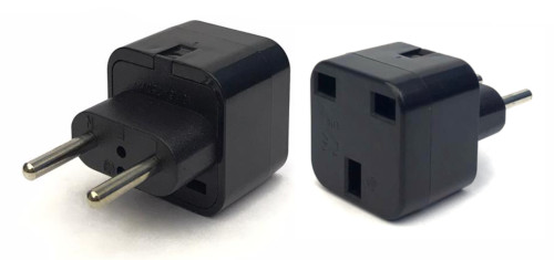 (UK-9C-BK) Europe 2 Round Pin to BS1363 Jack Adaptor Black